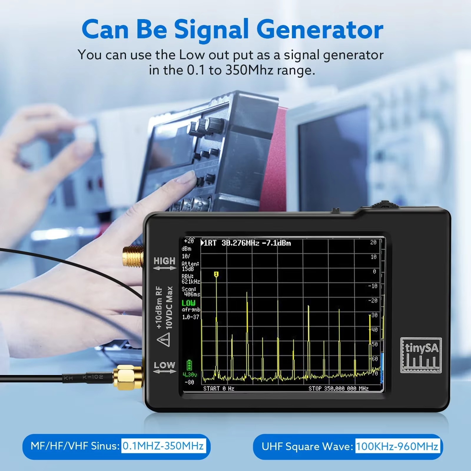 Signal Generator Spectrum Analyzer - Upgraded Tiny Spectrum Analyzer TinySA 2.8'